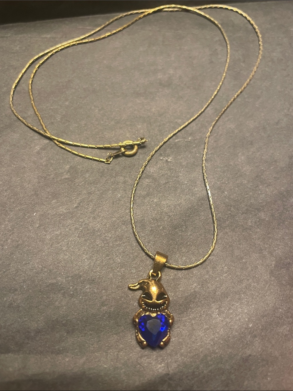 Oogie Boogie Love Crystal Heart Pendant Necklace